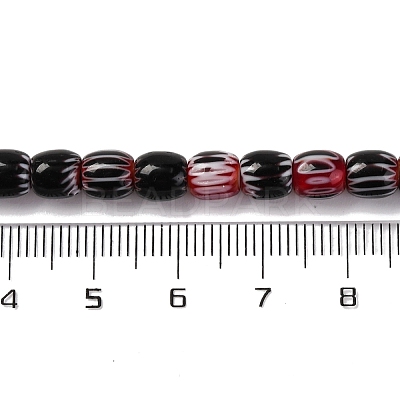 Handmade Lampwork Chevron Beads Strands LAMP-K041-01A-01-1