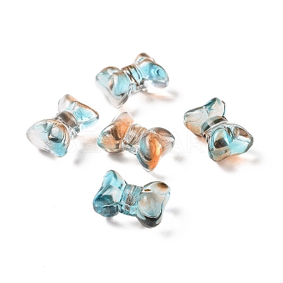 Transparent Spray Painted Glass Beads GLAA-I050-11C-1
