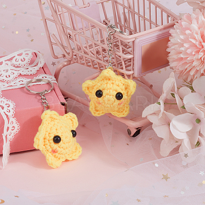 Polyester Keychains KEYC-WH0034-58-1