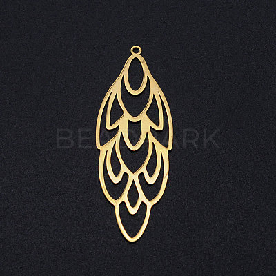 201 Stainless Steel Big Filigree Pendants STAS-T049-T698-2-1