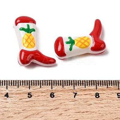 Boot Baking Paint Glass Enamel Beads LAMP-C020-02Q-1