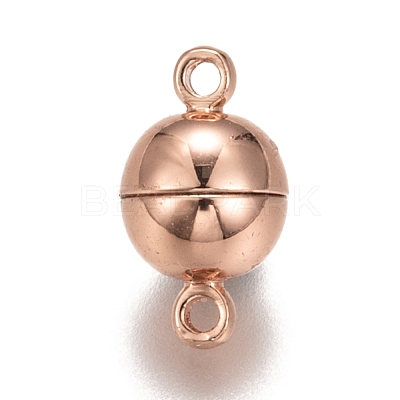 Rack Plating Brass Magnetic Clasps with Loops X-KK-F801-02B-RG-1