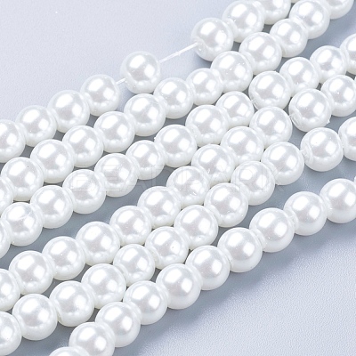 Glass Pearl Beads Strands HY-6D-B01-1
