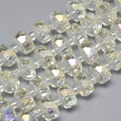 Electroplate Glass Beads Strands EGLA-Q083-8mm-D11-1