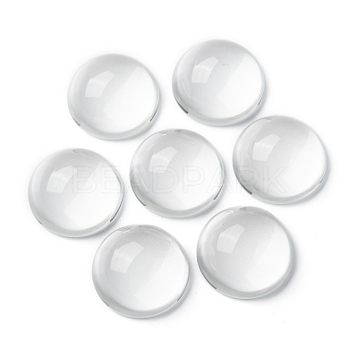 Transparent Half Round Glass Cabochons GGLA-R027-30mm-1