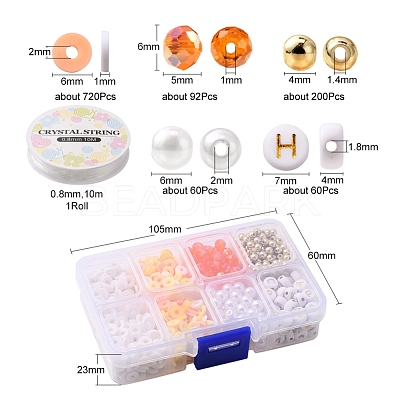 DIY Letter & Imitation Pearl & Heishi Beads Bracelet Making Kit DIY-YW0005-23B-1
