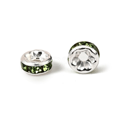 Brass Grade A Rhinestone Spacer Beads RSB034NF-10-1