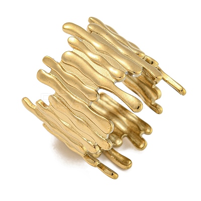 304 Stainless Steel Open Cuff Ring for Women RJEW-U014-06G-1