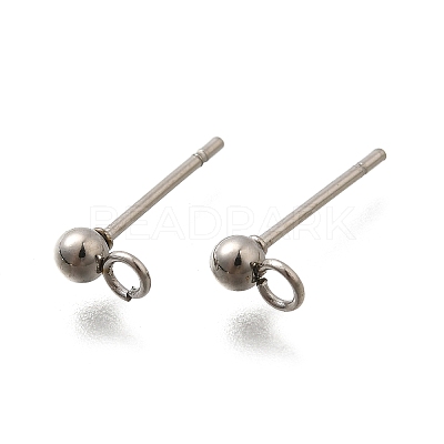 201 Stainless Steel Stud Earring Findings STAS-R156-01P-02-1