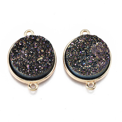 Natural Druzy Agate Links Connectors G-T131-86B-1