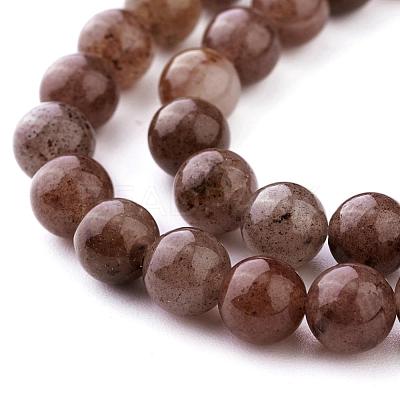 Natural Purple Aventurine Round Bead Strands G-E334-6mm-21-1
