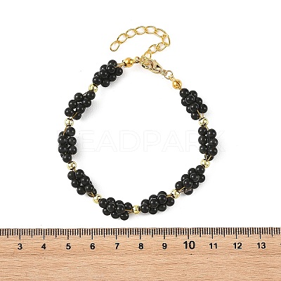 Natural Mixed Stone Grapes Beaded Bracelets for Women BJEW-JB14249-1