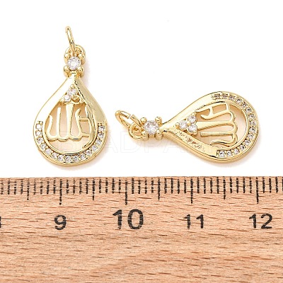 Brass Micro Pave Clear Cubic Zirconia Pendants CU-CBA2907-05B-G-1