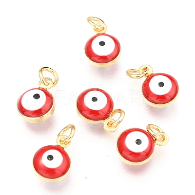 Brass Enamel Beads X-KK-B024-02G-F-1