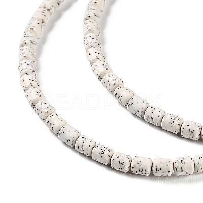 Imitation Bodhi Glazed Porcelain Beads Strands PORC-H011-01-1
