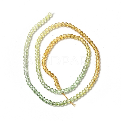 Transparent Gradient Color Glass Beads Strands GLAA-H021-01B-15-1