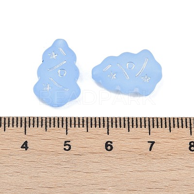 Frosted Transparent Acrylic Beads OACR-P029-04B-04-1