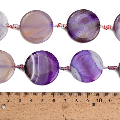 Natural Banded Agate Coin Beads Strands GG-CBAE0EB-06A-1