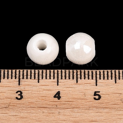 Glazed Porcelain Round Beads PORC-S489-8mm-01-1