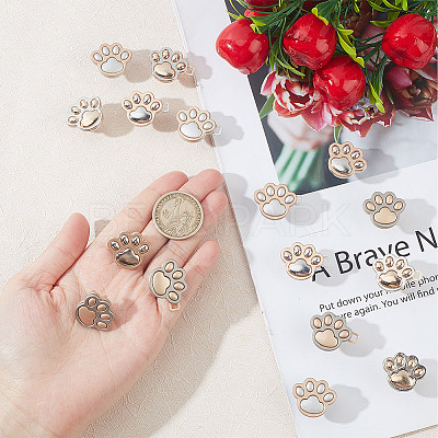 16Pcs 4 Colors Cat's Paw Print Alloy Button Pins for Jeans BUTT-GO0002-06-1