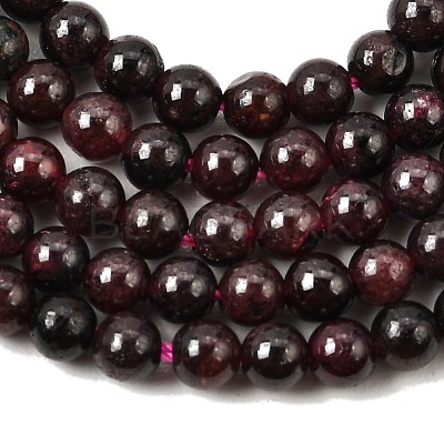 Natural Garnet Gemstone Bead Strands X-G-R263-4mm-1