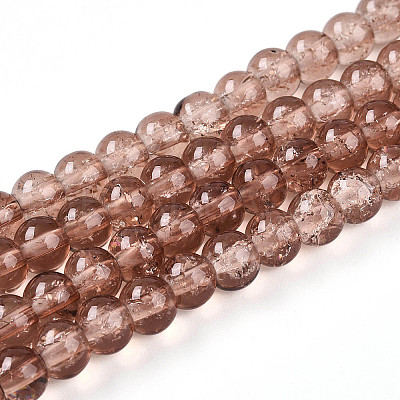Crackle Glass Beads Strands X-CCG-Q001-6mm-07-1