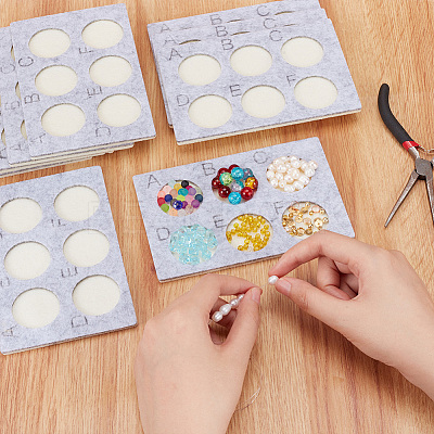 6-Hole Felt Bead Design Boards TOOL-WH0127-38C-1