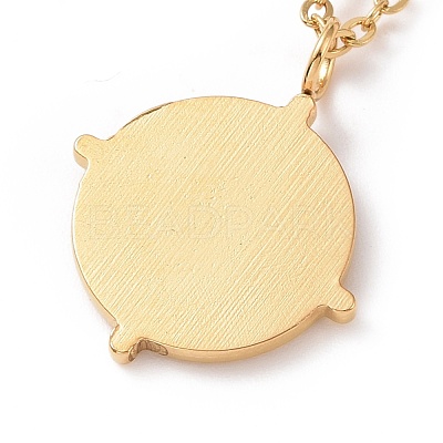Ion Plating(IP) 304 Stainless Steel Wave Pattern Pendant Necklace for Women NJEW-E014-10G-1
