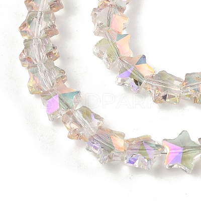 Electroplate Transparent Glass Beads Strands EGLA-U004-03A-HP04-1
