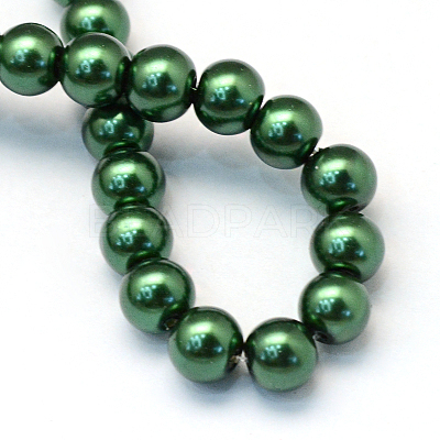 Baking Paint Glass Pearl Round Bead Strands X-HY-Q003-10mm-75-1