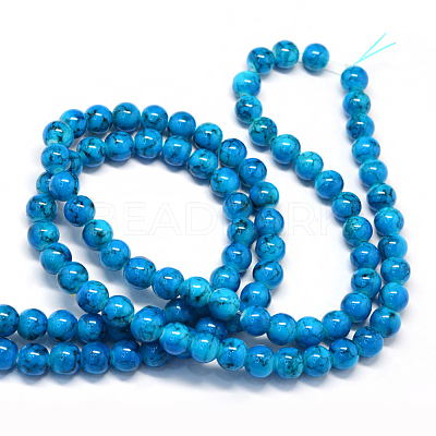 Baking Paint Glass Beads Strands X-DGLA-Q019-8mm-48-1
