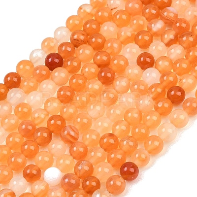 Natural Carnelian Beads Strands G-N0006-6mm-17-1