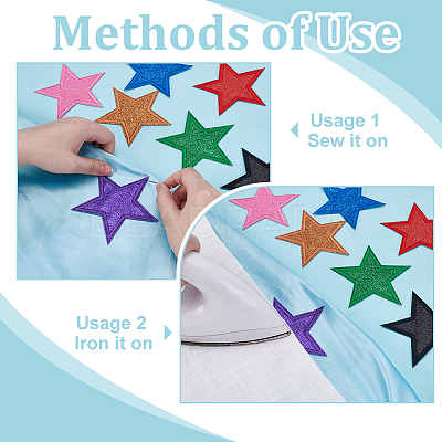 28Pcs 7 Colors Polyester Computerized Embroidery Cloth Iron on/Sew on Patches PATC-FG0003-19-1