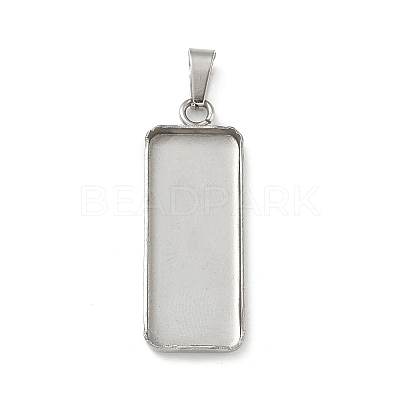 304 Stainless Steel Pendant Cabochon Settings X-STAS-Z118-02P-1
