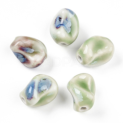 Handmade Porcelain Beads PORC-N008-06G-1