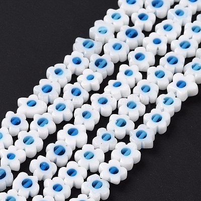 Handmade Millefiori Glass Bead Strands LAMP-J035-8mm-66-1