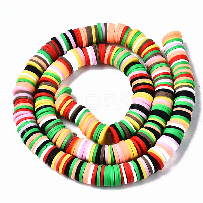 Handmade Polymer Clay Beads Strands X-CLAY-R089-8mm-149-1