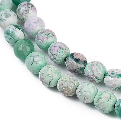 Natural Fire Crackle Agate Beads Strands G-C082-A01-46-1