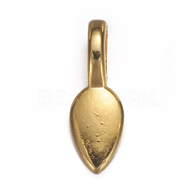 Tibetan Style Alloy Glue-on Flat Pad Bails X-TIBEP-AB3348Y-G-1