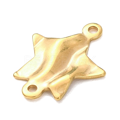 304 Stainless Steel Textured Links Connector Charms STAS-K302-02H-G-1