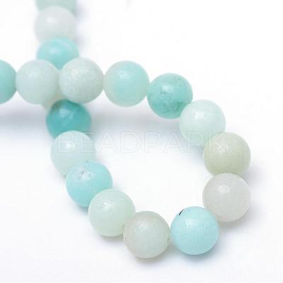 Round Natural Grade A Amazonite Bead Strands G-R345-4mm-16-1