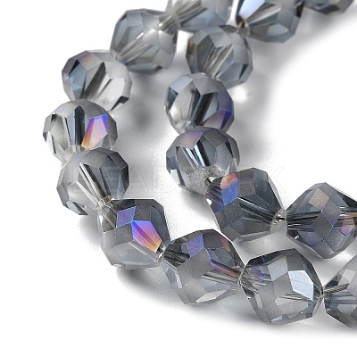 Electroplate Transparent Glass Beads Strands EGLA-I019-HR02-1