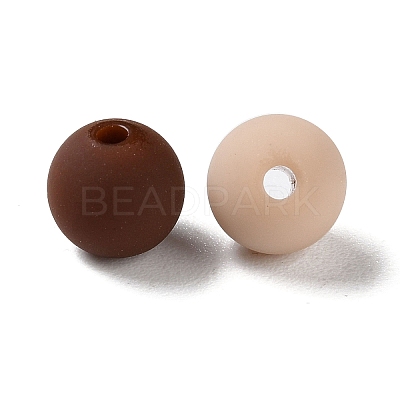 Rubberized Style Imitated Silicone Acrylic Beads MACR-D029-01F-1