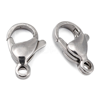 Tarnish Resistant Polished 304 Stainless Steel Lobster Claw Clasps X-STAS-R072-39A-1
