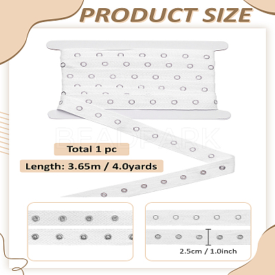 Alloy Snap Button Tape Trim Polyester Herringbone Ribbons DIY-LP0003-67B-1