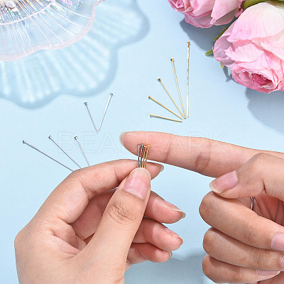 Brass Flat Head Pins KK-YW0004-02A-G-1