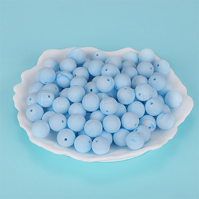 Round Silicone Focal Beads SI-JX0046A-62-1