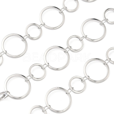 304 Stainless Steel Ring Link Chains CHS-G044-05P-03-1
