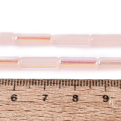 Electroplate Imitation Jade Glass Beads Strands EGLA-Q132-02A-D03-1
