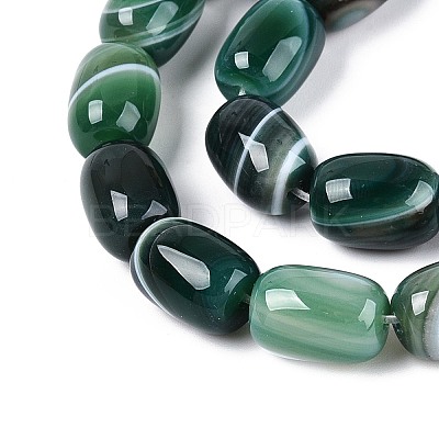 Dyed Natural Banded Agate Beads Strands G-T144-44E-1